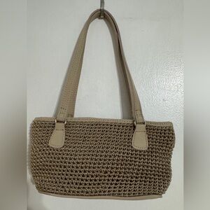 Mini Woven Handbag in Taupe